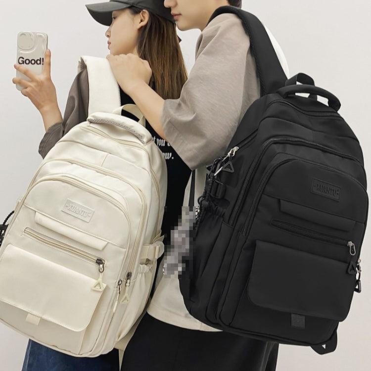 Oxford Cloth Simple Travel Backpack Solid Color Junior High School Students School Bag, 45x31x18cm