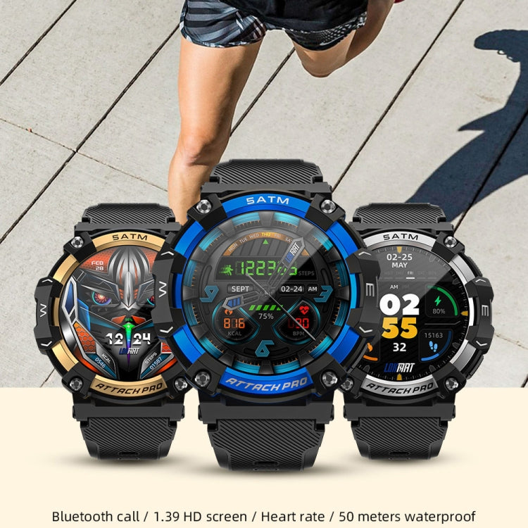 LOKMAT ATTACK 2 PRO 1.39-Inch 5ATM Waterproof Health Monitoring Bluetooth Smart Watch