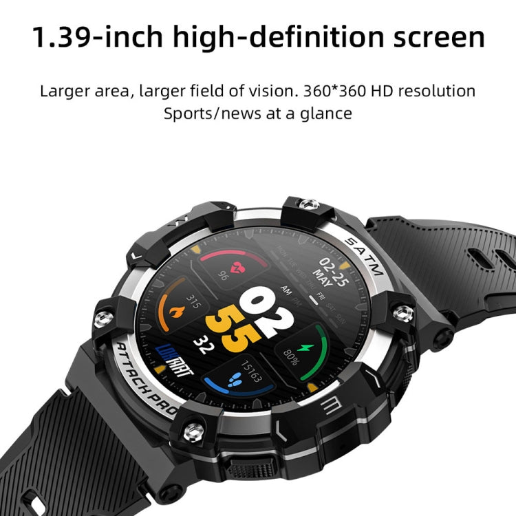 LOKMAT ATTACK 2 PRO 1.39-Inch 5ATM Waterproof Health Monitoring Bluetooth Smart Watch