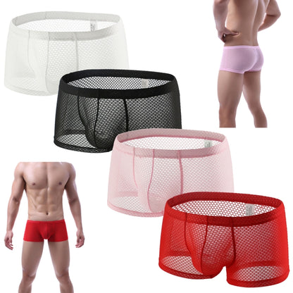 Men Mesh Boxer Briefs Sexy Breathable Comfortable Underwear, M, L, XL, XXL