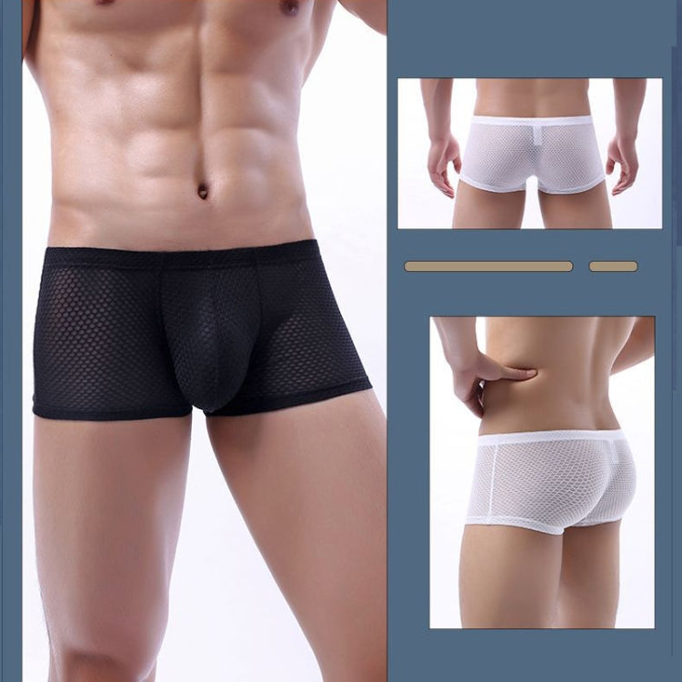 Men Mesh Boxer Briefs Sexy Breathable Comfortable Underwear, M, L, XL, XXL