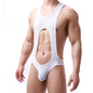 Men Fine Mesh Breathable One-piece Underwear Bodysuit, M, L, XL, XXL