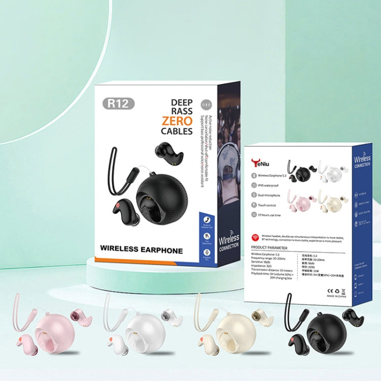 In-Ear Small Coconut Ball Stereo Bluetooth Earphones With Charging Compartment