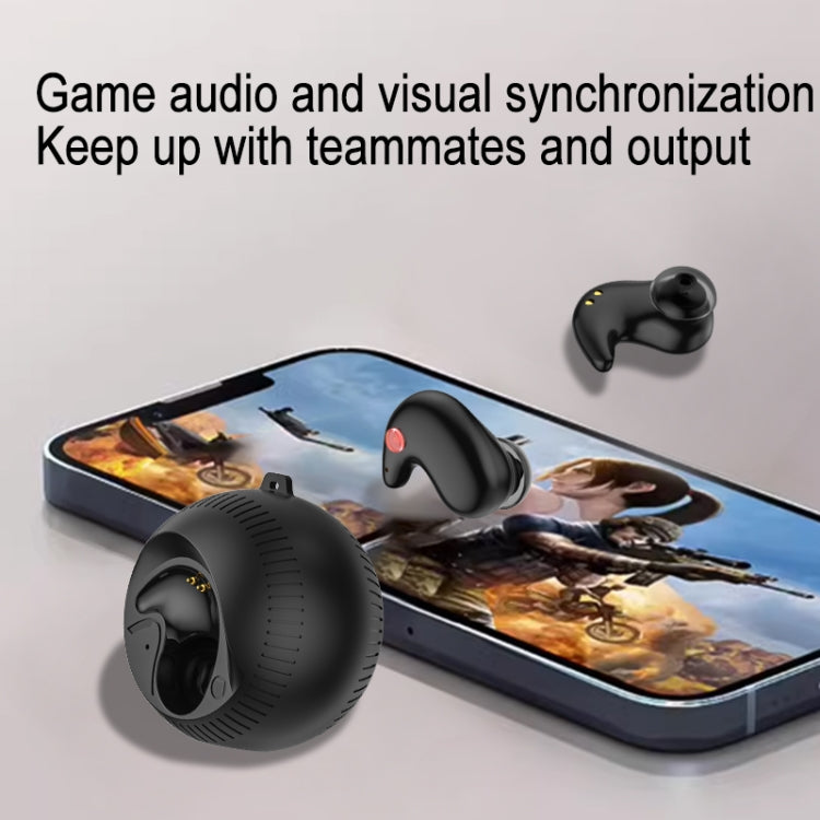 In-Ear Small Coconut Ball Stereo Bluetooth Earphones With Charging Compartment