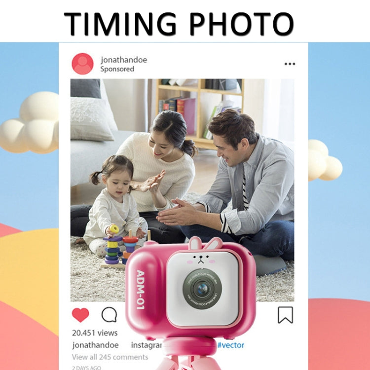 2.4 Inch IPS Screen 48MP Dual Lens Kids Digital Camera Mini Video Camera, Without TF Card Pink Bunny, Without TF Card Blue Fox, With 32G TF Card Pink Bunny, With 32G TF Card Blue Fox, With 64G TF Card Pink Bunny, With 64G TF Card Blue Fox