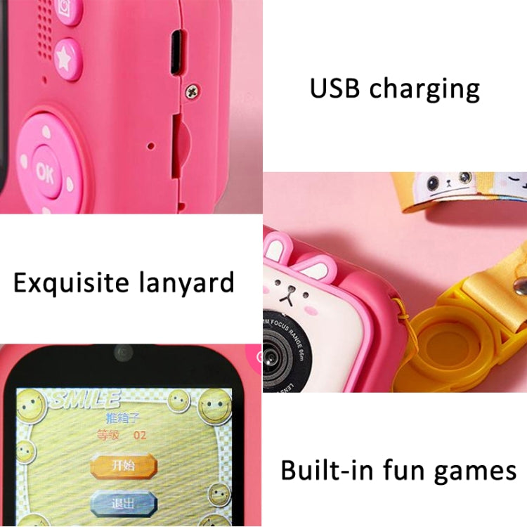 2.4 Inch IPS Screen 48MP Dual Lens Kids Digital Camera Mini Video Camera, Without TF Card Pink Bunny, Without TF Card Blue Fox, With 32G TF Card Pink Bunny, With 32G TF Card Blue Fox, With 64G TF Card Pink Bunny, With 64G TF Card Blue Fox