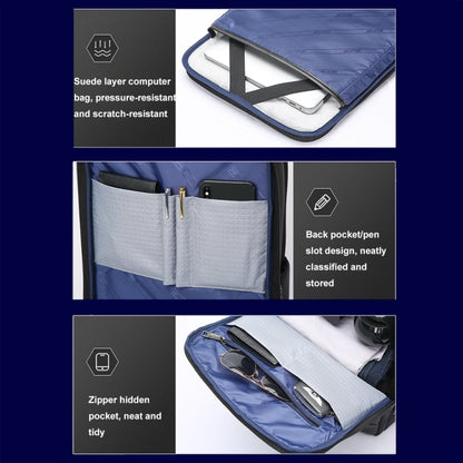 Bopai 61-51011 Large-Capacity Waterproof Business Laptop Backpack With USB+Type-C Port, 61-51011