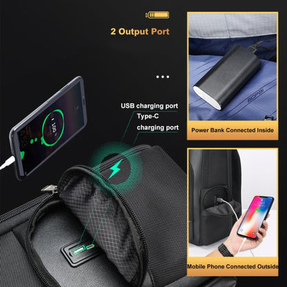 Bopai 61-120511 arge-capacity Travel Business Laptop Backpack With USB+Type-C Port, 61-120511