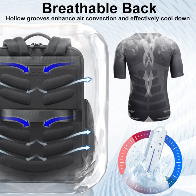 Bopai 61-120511 arge-capacity Travel Business Laptop Backpack With USB+Type-C Port, 61-120511