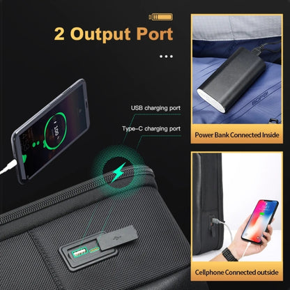 Bopai 61-53111 Large-capacity Waterproof Business Laptop Backpack With USB+Type-C Port, 61-53111