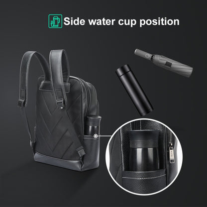 Bopai 61-121671A Top-Layer Cowhide Large-Capacity Casual Business Laptop Backpack