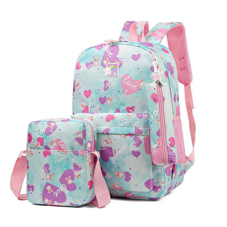 3pcs /Set Sweet Casual Travel Backpack Large Capacity Primary and Secondary School Students Schoolbag