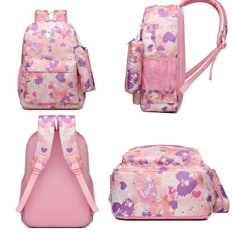 3pcs /Set Sweet Casual Travel Backpack Large Capacity Primary and Secondary School Students Schoolbag