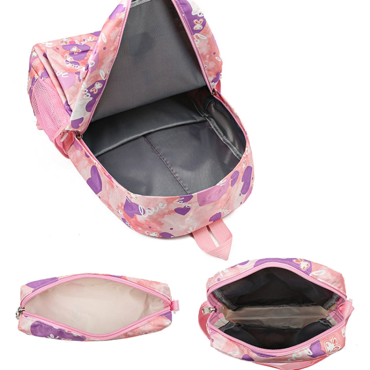 3pcs /Set Sweet Casual Travel Backpack Large Capacity Primary and Secondary School Students Schoolbag