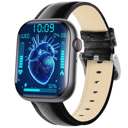 F70  2.1 Inch Screen Smart Watch With Blood Sugar/Blood Oxygen Monitoring /SOS Alarm/100+ Sports Modes, Black Silicone, Black Pink, Black Gray, Black 3-bead Steel, Black Milan, Black Leather, Black Brown Leather, Black Bamboo, Black SIlver 3-bead