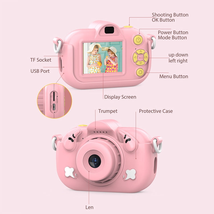 DC501 2.0-Inch 4X Zoom HD Digital Camera Mini Children Photography Camera, Pink, Blue, Yellow, Blue+32G, Yellow+32G