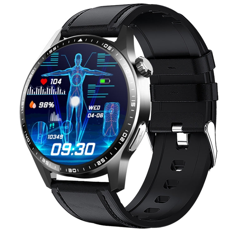 F400  1.55 Inch Screen Smart Watch Support ECG/ Blood Oxygen / Blood Sugar / 150+ Sports Mode, Black Silicone, Black Gray Silicone, Black Leather, Black Brown Leather, Black Milan, Black 3-Beads Steel, Black Bamboo