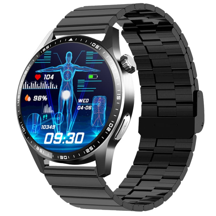 F400  1.55 Inch Screen Smart Watch Support ECG/ Blood Oxygen / Blood Sugar / 150+ Sports Mode, Black Silicone, Black Gray Silicone, Black Leather, Black Brown Leather, Black Milan, Black 3-Beads Steel, Black Bamboo