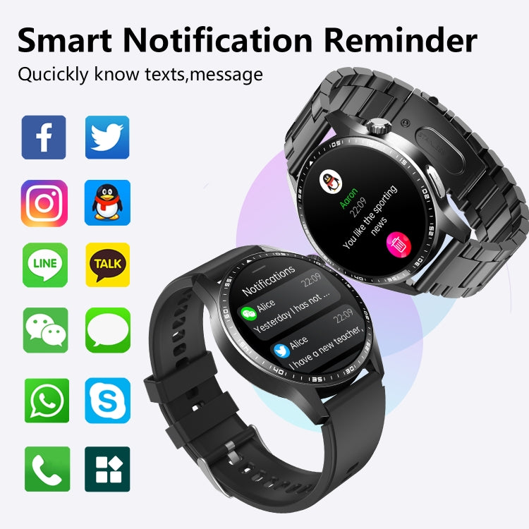 F400  1.55 Inch Screen Smart Watch Support ECG/ Blood Oxygen / Blood Sugar / 150+ Sports Mode, Black Silicone, Black Gray Silicone, Black Leather, Black Brown Leather, Black Milan, Black 3-Beads Steel, Black Bamboo
