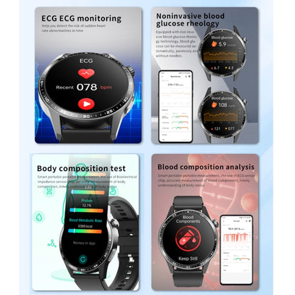 F400  1.55 Inch Screen Smart Watch Support ECG/ Blood Oxygen / Blood Sugar / 150+ Sports Mode, Black Silicone, Black Gray Silicone, Black Leather, Black Brown Leather, Black Milan, Black 3-Beads Steel, Black Bamboo