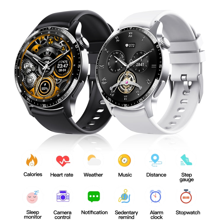 F207 Smart Watch 1.35-Inch Narrow Edge Screen Supports Bluetooth Calls / 24H Health Monitoring / 150+ Sports Modes, Black Silicone, Silver Gray Silicone, Black Milan, Silver Milan, Black 3-Beads Steel, Silver 3-Beads Steel, Black Brown Leather