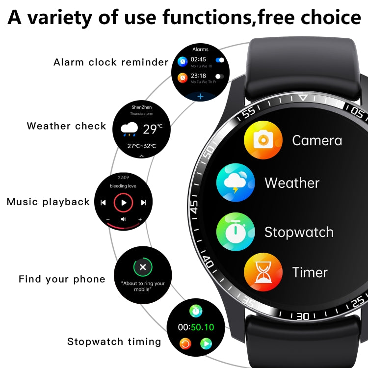 F207 Smart Watch 1.35-Inch Narrow Edge Screen Supports Bluetooth Calls / 24H Health Monitoring / 150+ Sports Modes, Black Silicone, Silver Gray Silicone, Black Milan, Silver Milan, Black 3-Beads Steel, Silver 3-Beads Steel, Black Brown Leather