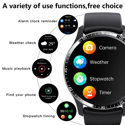 F207 Smart Watch 1.35-Inch Narrow Edge Screen Supports Bluetooth Calls / 24H Health Monitoring / 150+ Sports Modes, Black Silicone, Silver Gray Silicone, Black Milan, Silver Milan, Black 3-Beads Steel, Silver 3-Beads Steel, Black Brown Leather