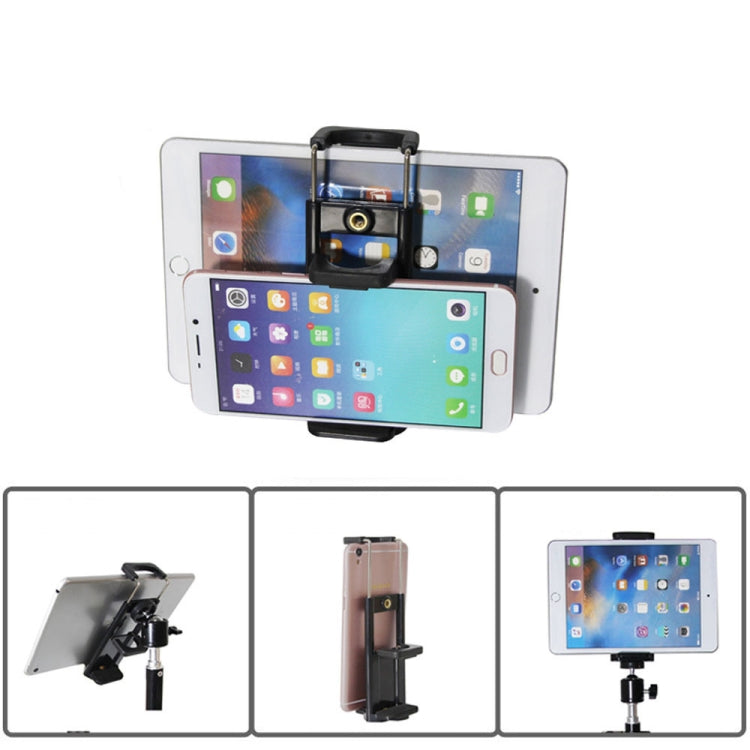 Universal 2 in 1 Tablet Phone Holder Clip Tripod Adapter Mount