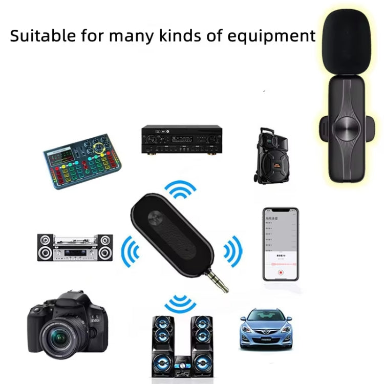 3.5mm Receiver Wireless Lavalier Microphone 9-inch Fill Light Tripod Set for Live Photography, Single Mic, Double Mic