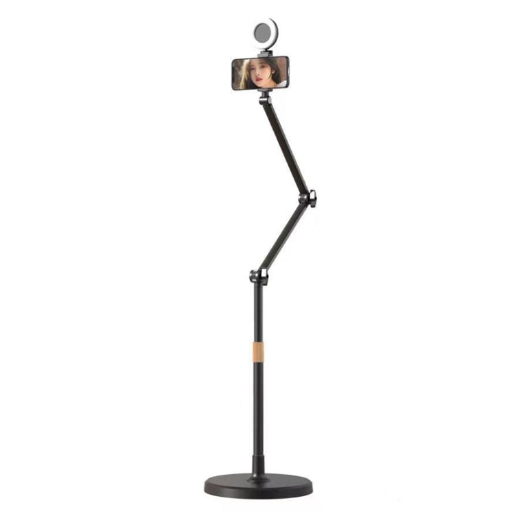 1.7m Mobile Phone Floor Stand Overhead Shooting Holder Retractable Lazy Support, Only Stand, With Fill Light, With Remote Control, With Control+Light