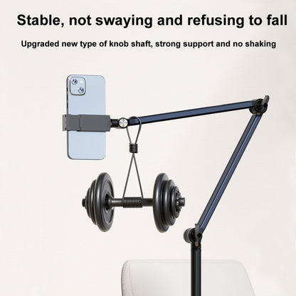 1.7m Mobile Phone Floor Stand Overhead Shooting Holder Retractable Lazy Support, Only Stand, With Fill Light, With Remote Control, With Control+Light