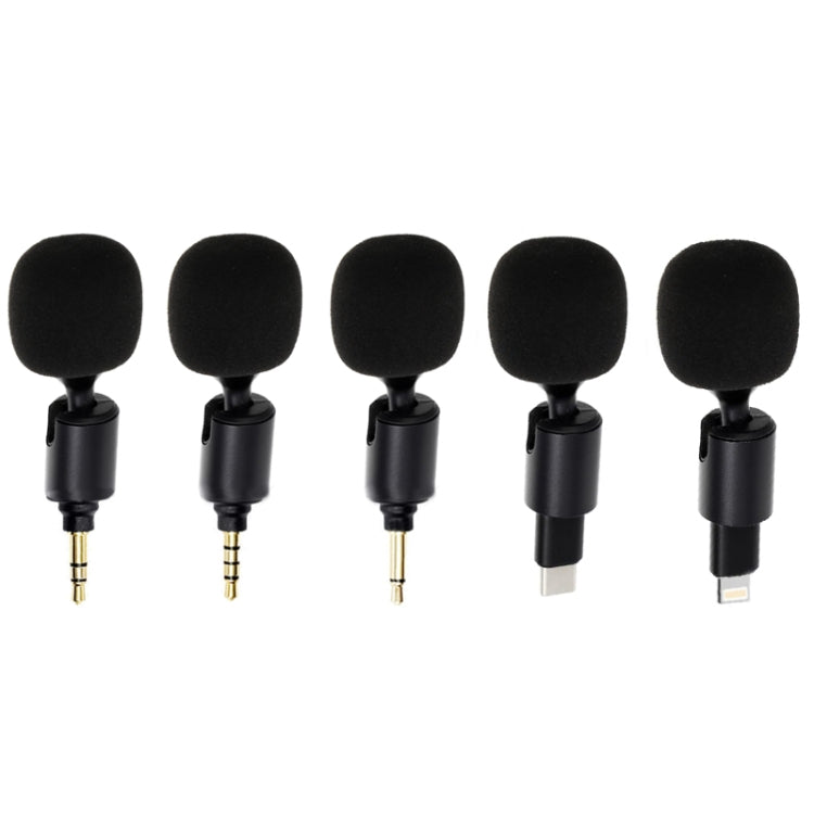 Mobile Phone Live Broadcast Microphone, 3.5 Straight Head 3-section Plug (Sponge Cover), 3.5 Straight Head 4-section Plug (Sponge Cover), 3.5 Straight Head 2-section Plug (Sponge Cover), TYPE-C Straight Head Jerry Solution (Sponge Cover)