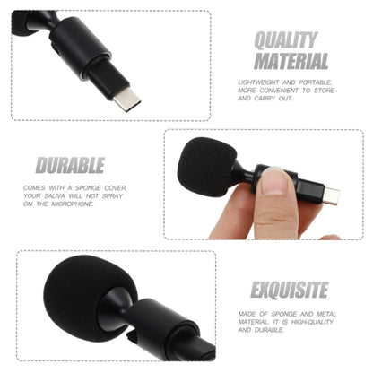 Mobile Phone Live Broadcast Microphone, 3.5 Straight Head 3-section Plug (Sponge Cover), 3.5 Straight Head 4-section Plug (Sponge Cover), 3.5 Straight Head 2-section Plug (Sponge Cover), TYPE-C Straight Head Jerry Solution (Sponge Cover)