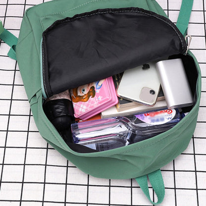 Women Solid Color Backpack Simple Travel Commuter Bag Satchel