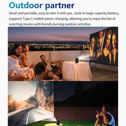 TOUMEI C900 Outdoor Portable Built-In Battery 4K HD Home Music Projector, US Plug, EU Plug, UK Plug