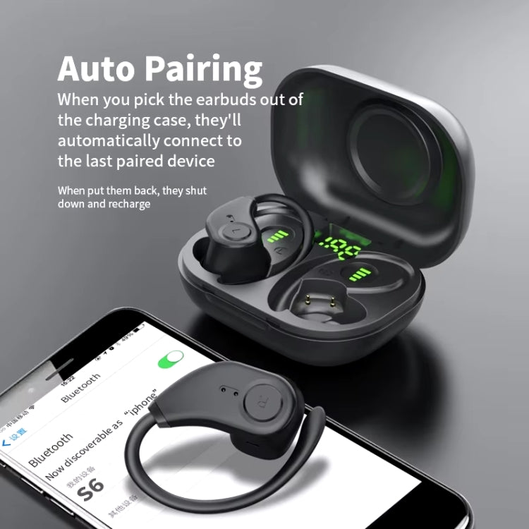 Bluedio S6 Sports Wireless Stereo Bluetooth Earphones With Battery Level Display Charging Bin, S6