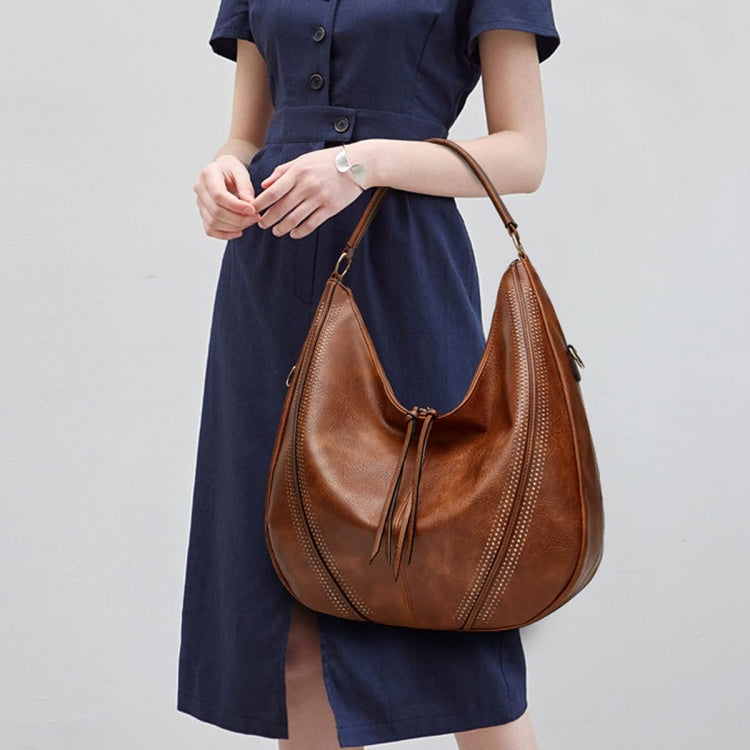 Women Large Capacity Tote Bag PU Leather Shoulder Bag, Light Gray, Black, Brown, 2 In 1 Light Gray, 2 In 1 Black, 2 In 1 Brown