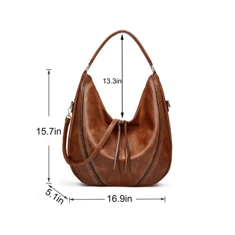 Women Large Capacity Tote Bag PU Leather Shoulder Bag, Light Gray, Black, Brown, 2 In 1 Light Gray, 2 In 1 Black, 2 In 1 Brown