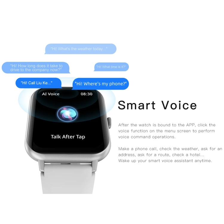 1.83 inch Touch Screen AI Voice Heart Rate / Blood Oxygen / Blood Pressure / Sleep Monitoring Bluetooth Smartwatch