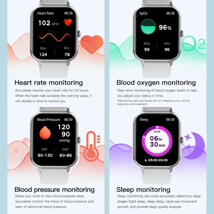 1.83 inch Touch Screen AI Voice Heart Rate / Blood Oxygen / Blood Pressure / Sleep Monitoring Bluetooth Smartwatch