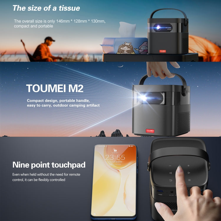 TOUMEI M2 Built-In Large Capacity Battery Outdoor Projector Handheld Portable Projection, US Plug, UK Plug, EU Plug