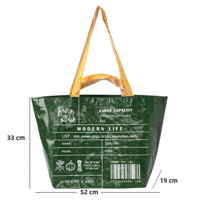 Eco-friendly Portable Large Capacity Shopping Bag Waterproof Folding Travel Bag, Large Green, Large Beige, Small White, Small Yellow