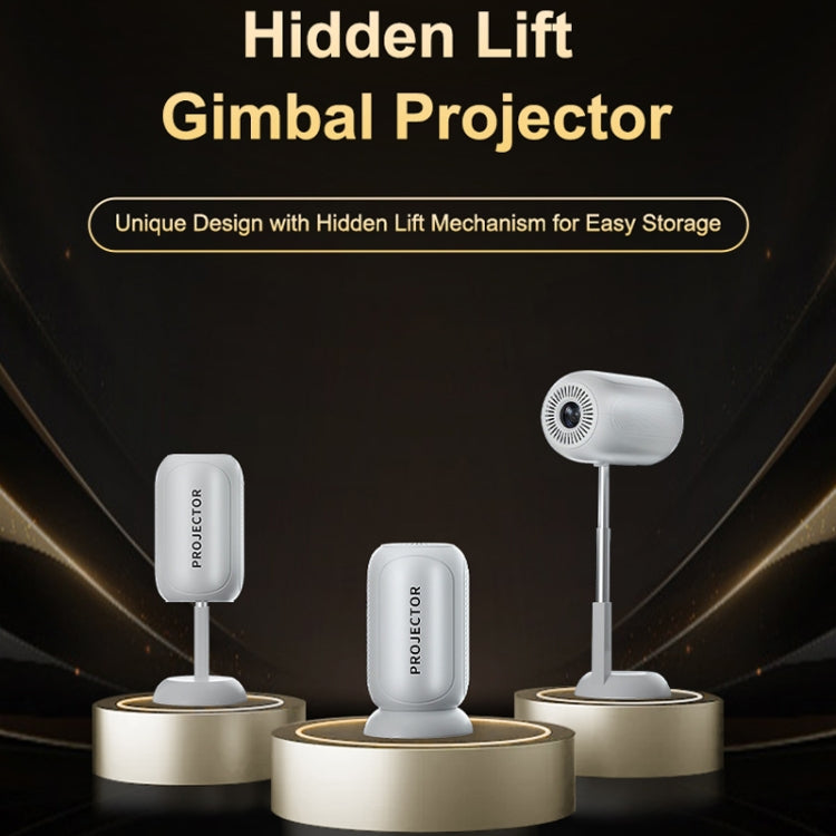 TS-6 Android 11 WiFi6 4K Mini Projector Hidden Lift Gimbal Projector, US Plug, EU Plug, UK Plug, AU Plug