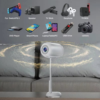 TS-6 Android 11 WiFi6 4K Mini Projector Hidden Lift Gimbal Projector, US Plug, EU Plug, UK Plug, AU Plug