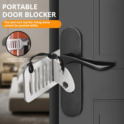 Female Self-defense Anti-theft Home Hotel Anti-lock Door Blocker, Stainless Steel