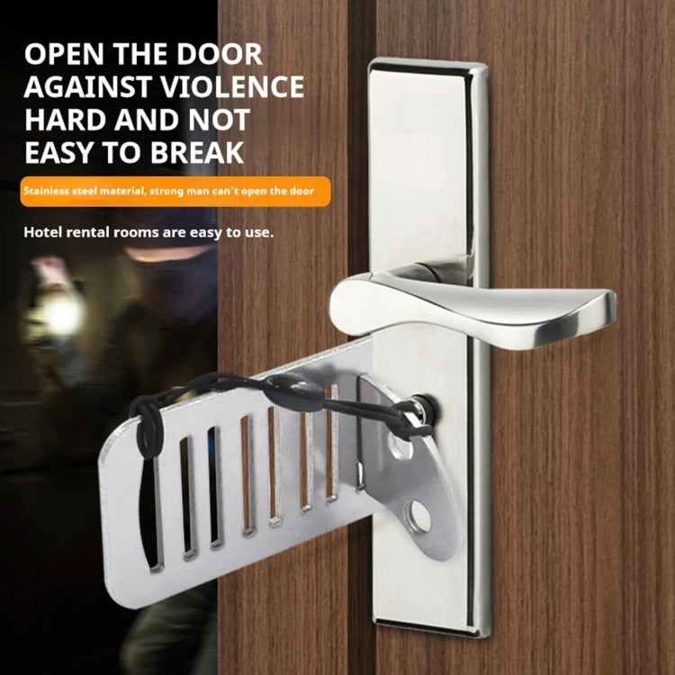 Female Self-defense Anti-theft Home Hotel Anti-lock Door Blocker, Stainless Steel