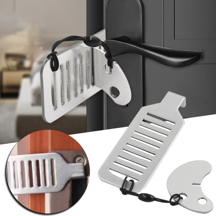 Female Self-defense Anti-theft Home Hotel Anti-lock Door Blocker, Stainless Steel