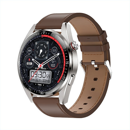 1.43 inch AMOLED Screen Smartwatch Heart Rate Blood Pressure Monitoring Bluetooth Talking Sports Watch, Black Silicone Strap, Silver Orange Silicone Strap, Black Leather Strap, Silver Leather Strap