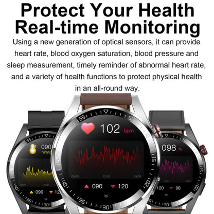 1.43 inch AMOLED Screen Smartwatch Heart Rate Blood Pressure Monitoring Bluetooth Talking Sports Watch, Black Silicone Strap, Silver Orange Silicone Strap, Black Leather Strap, Silver Leather Strap