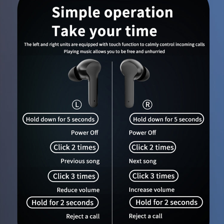 Smart Touch Color Screen Wireless Bluetooth Earphones